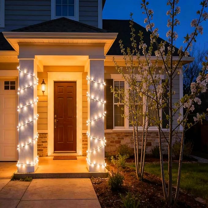 LUCKY SHINE 100 LED Warm White Christmas Lights, UL Certified and Commercial Grade White Wire String Lights 35 FT, for Indoor and Outdoor Christmas Trees, Party, Garden, Patio.