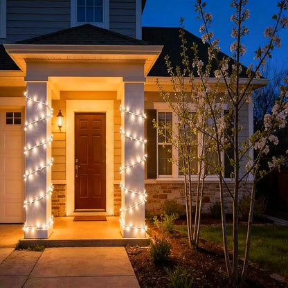 LUCKY SHINE 100 LED Warm White Christmas Lights, UL Certified and Commercial Grade White Wire String Lights 35 FT, for Indoor and Outdoor Christmas Trees, Party, Garden, Patio.