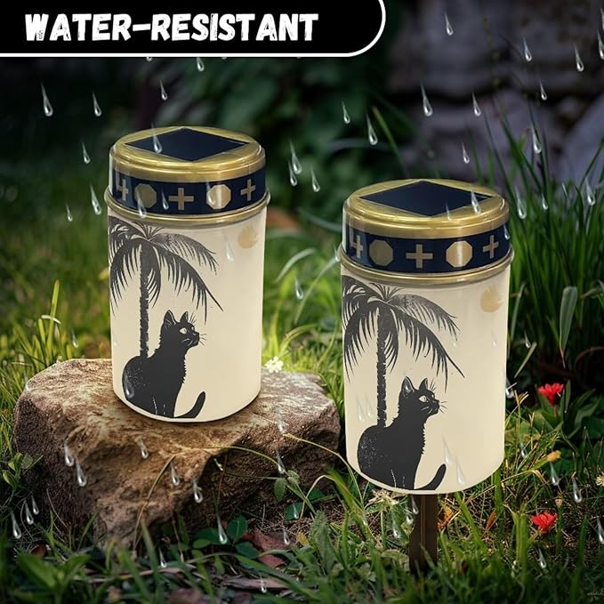 Black Cat Solar Garden Lights Solar Powered Garden Flameless Lights Easy to Install Grave - Outdoor Path Light | Lumora