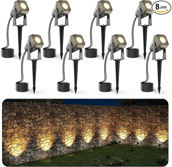 Outdoor Landscape Lighting, 8 Pack Outdoor Spotlights, LED Landscape Lights for House Yard Garden Lawn Tree Fence | Lumora