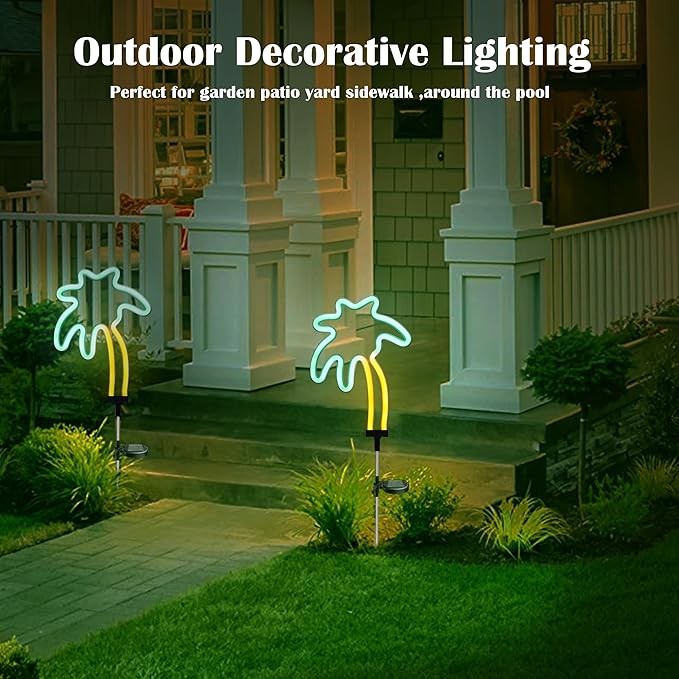 SunKite Coconut Solar Decorative Stake Lights - Outdoor Waterproof Neon Lights for Garden, Yard, Lawn, Pathway | Lumora