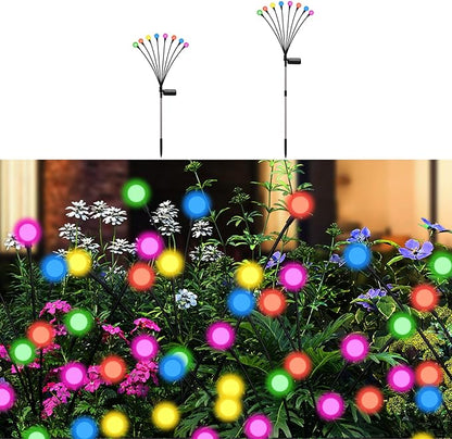 Swaying Solar Firefly Lights Outdoor, 8 Modes RGB Color Changing Firefly Swaying Solar Garden Lights for Outside Christmas Yard Patio Pathway Plant Landscape Garden Decor Multicolor(2 Pack)