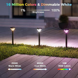XMCOSY+ Smart Solar Lights Outdoor with Motion Sensor, 150LM APP Control RGBCW Color Changing Solar Garden Lights | Lumora