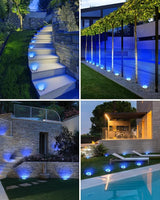 btfarm 4 Pack Solar Lights Outdoor, 8 LED Solar Ground Lights IP65 Waterproof Flat Solar Disc Light, Pathway Lights | Lumora