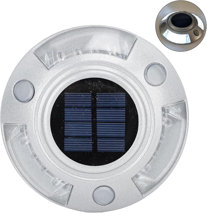 Driveway Dock Light, 800m Visible Distance Silver Solar Dock Light, Pathway Working Time Up to - Outdoor Deck Light | Lumora
