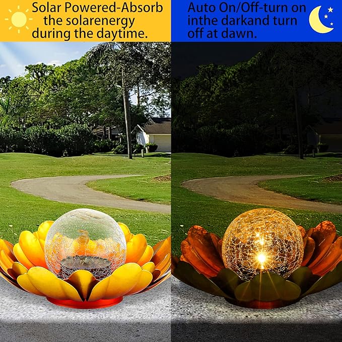 WNP Solar Flower Light Outdoor Christmas Decorative,Garden Solar Powered Lights,Yard Solar Glass Ball Light with | Lumora