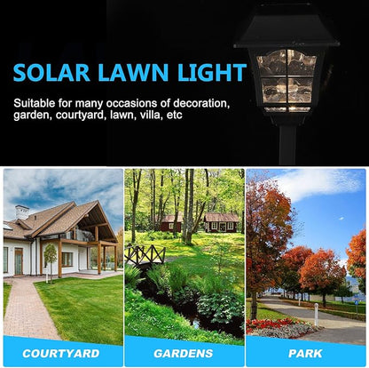 ARTIBETTER 2pcs Solar Yard Lights Outdoor Garden Solar LED Landscape Lighting Waterproof Warm White Wall Mounted Path Lights for Patio Lawn and Courtyard