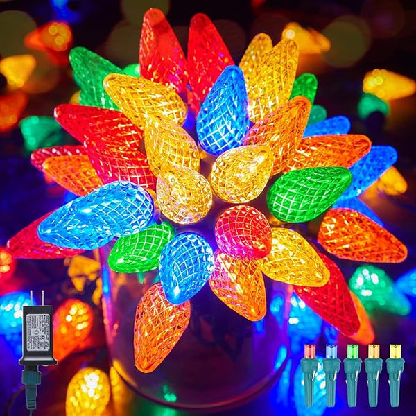 Minetom C9 LED Christmas Lights Outdoor, 81 Feet 100 LED String Light with Timer & 8 Lighting Mode, Waterproof | Lumora