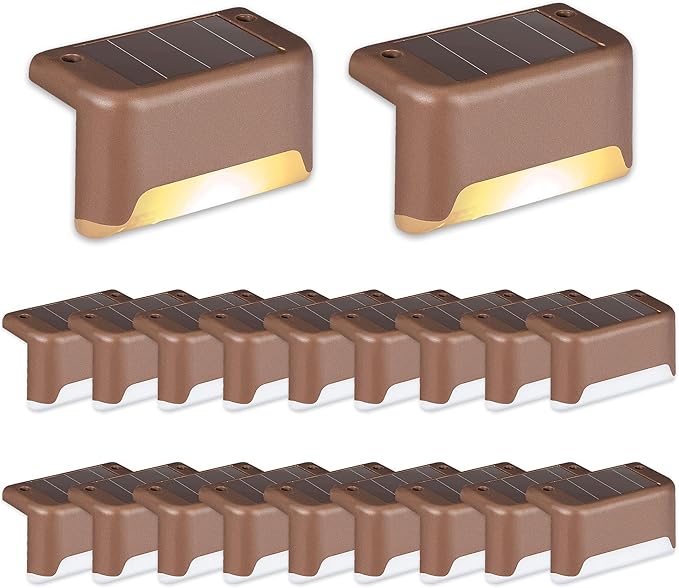 SOLPEX 36 Pack Solar Deck Lights Outdoor, Solar Step Lights Waterproof Led Solars Light for Outdoor Stairs, Step, Fence, Yard, Patio, and Pathway(Warm White)