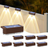 Peasur Solar Fence Lights Outdoor, 8 Pack Step Light Solar Powered, Waterproof LED Deck Lights for Stairs Railing | Lumora