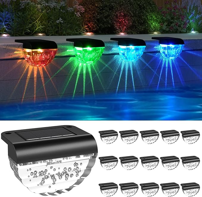 16 Pack Solar Deck Lights Outdoor, Solar Step Lights Waterproof for Outside, Yard, Patio, Garden, Pool, Railing | Lumora