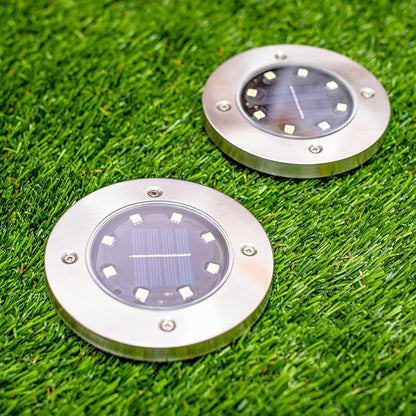 Crosslight Solar Ground Lights Outdoor - Waterproof Landscape Decor Spotlights - Auto On/Off Powered for Garden, Yard, Patio, Lawn, Walkway, Driveway, Pathway, Backyard, Deck, Sidewalk | 6 Pack