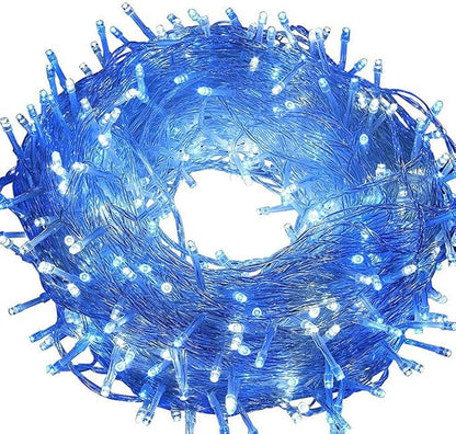Fairy Lights Outdoor String Lights 33ft 100 LED with Memory Modes Controller, Extendable Christmas Lights Decorations for Wedding, Ramadan, Christmas, Valentine, Party, Patio, Indoor Outdoor (Blue)
