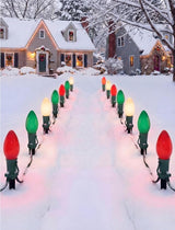 C9 Red Green White Christmas Lights, 25FT Multicolor Christmas Decorations String Lights with 26 Ceramics Bulbs | Lumora