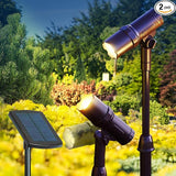 Outdoor Solar Spotlight, 2 Pack with 15" Panel - Waterproof LED, Easy to Install, Adjustable Height Outdoor Solar | Lumora