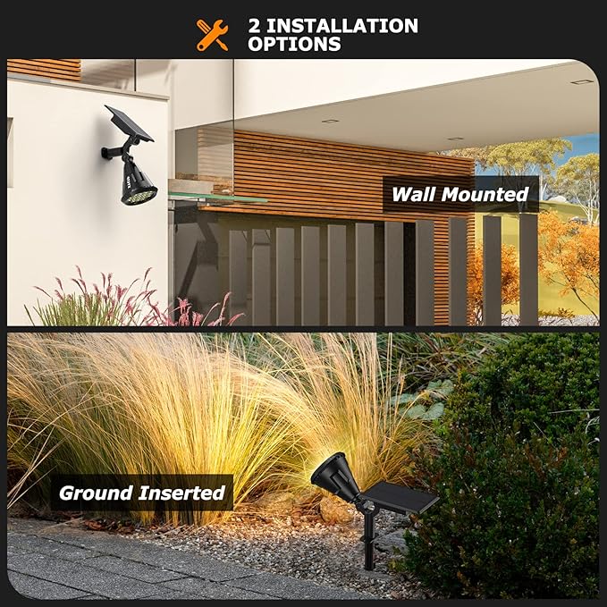Solar Spot Lights Outdoor, 21 LEDs Solar Landscape Lights Auto On/Off with 3 Modes, IP67 Waterproof Solar Yard | Lumora
