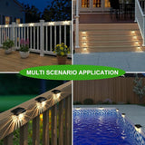 12 Pack Solar Deck Lights Outdoor, Solar Step Lights Waterproof for Outside, Yard, Patio, Garden, Pool, Railing | Lumora