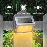 XLUX Solar Lights for Steps Decks Pathway Yard Stairs Fences, LED lamp, Outdoor Waterproof, Warm Light, 6 Pack | Lumora