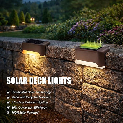 Boostar Solar Deck Lights, 16 Pack Warm White LED Step Lights, Waterproof Outdoor Lighting for Stairs, Fence, Yard, Patio & Pathway