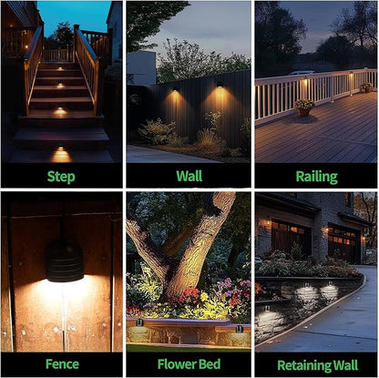 Low Voltage Deck Lights - Landscape 12V LED Step Lights Outdoor, 2700K/3000K/3500K/4000K/5000K Selectable, IP65 Waterproof Aluminum Black Lighting for Stair Yard Patio Fence 6 Pack