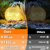 Coroor Garden Solar Ball Lights Outdoor Waterproof, 80 LED Cracked Glass Globe Solar Power Ground Lights for Path | Lumora
