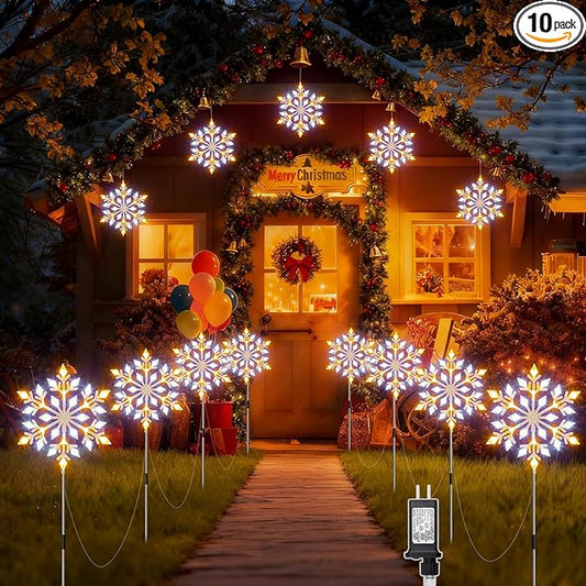 Brightown Star Christmas Pathway Lights Outdoor Christmas Decorations Yard Sidewalk Walkway Driveway Marker Stake