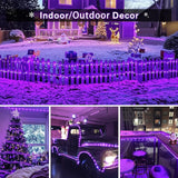 JMEXSUSS 200 LED Purple Solar Halloween Lights, 66 ft Rope Lights Outdoor Waterproof, PVC Tube Purple Christmas | Lumora