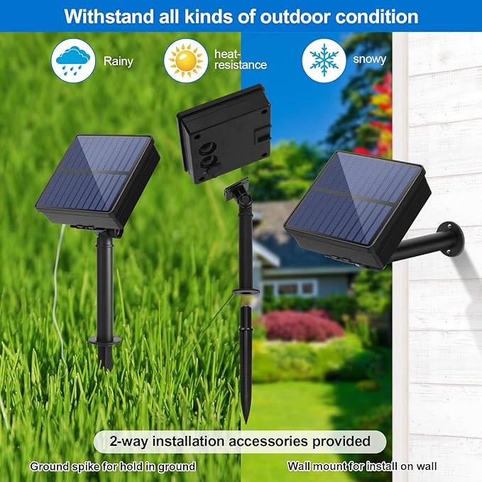 IMAGE 8 Modes Solar Rope Lights Outdoor String Lights 78.7 Feet 20M Waterproof 200LED for Indoor Outdoor Garden Party Patio Lawn Decor Warm White