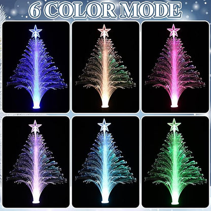 Baquler 2 Pcs Solar Christmas Tree Garden Stake Lights Outdoor Christmas Tree Yard Decorations Multicolor LED Solar Stakes for Pathway Lawn Patio Xmas Ornament(Colorful)