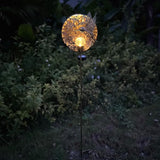 Hummingbird Solar Light Garden Outdoor Decoration Hollow Carving Flowers Crackle Glass Ball Metal Stake for Pathway | Lumora