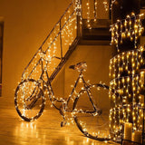 Icicle lights Outdoor - 33ft Christmas Lights with 400LED 75 Drops 8 Modes, Plug in Curtain String Lights | Lumora