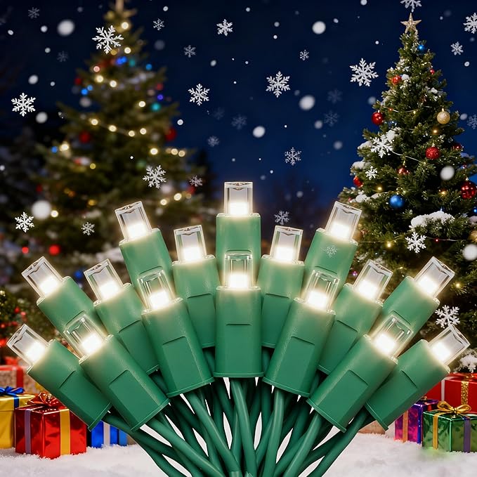 Christmas String Lights (Warm White - Steady, 25FT), Mini LED String Lights, Waterproof Mini Fairy Lights for Outdoor Indoor Holiday Party Patios Wedding Valentines Day Halloween Xmas Decor
