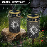 Cemetery Solar Lights for Grave Outdoor Waterproof Moon Star and Sun Solar Garden Stake Lights Black LED Lantern | Lumora