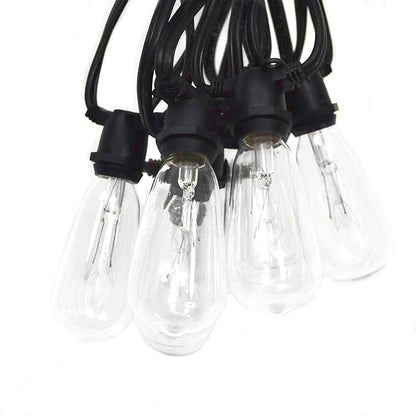Hometown Evolution, Inc. Vintage Commercial Outdoor Edison String Lights (ST40 Clear - Commercial Black Wire, 50 ft)