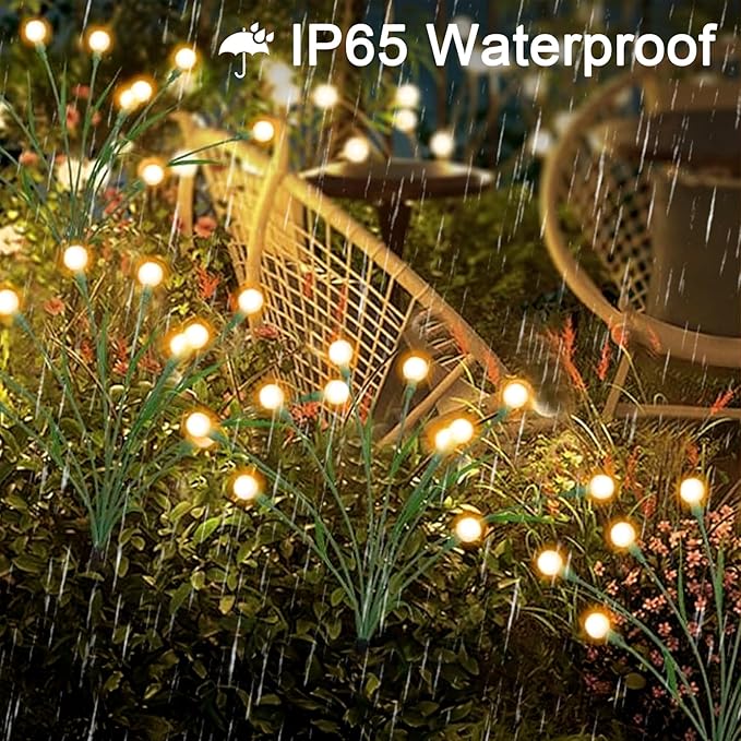 2 Pack Solar Garden Lights, 20 LEDs Solar Lights Outdoor, Solar Swaying Firefly Lights, Garden Solar Lights, Solar Firefly Lights Outdoor Waterproof for Yard Patio Pathway Decoration