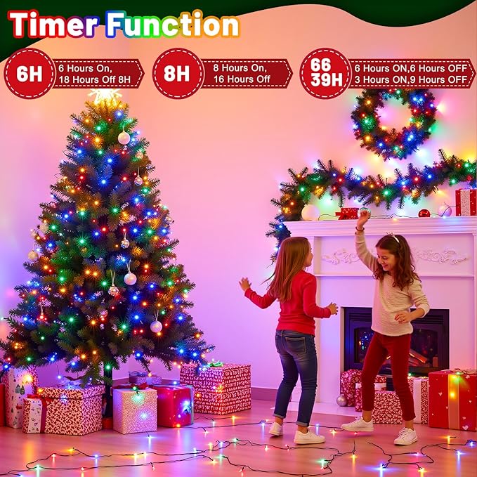 100FT 300 LED Color Changing Christmas Lights, Warm White & Multicolor Christmas Tree Lights with Remote | Lumora