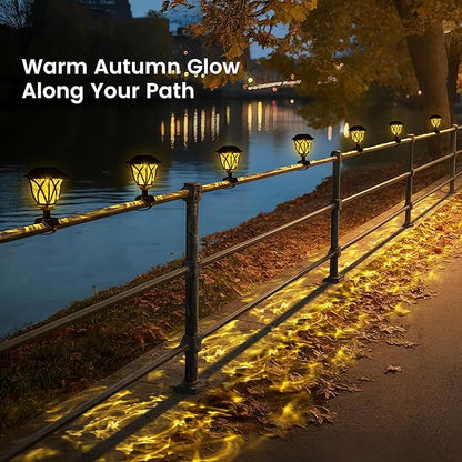Solar Fence Lights Outdoor Waterproof, Led Solar Lights Outdoor for Chain Link Fence, Step, Stairs, Trampoline, Yard and Pathway, Warm White 8 Pack