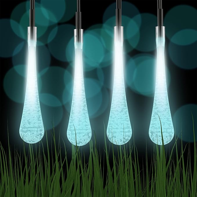 Pure Garden Outdoor String Lights 2-Pack - 20.5FT Solar Lights with 30 LED Bulbs and 8 Light Modes for Patio, Backyard, and Events (Cool White)