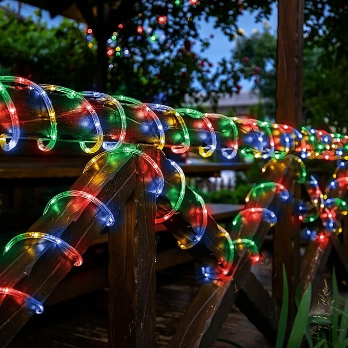 Solar Rope Lights, 2 Packs Total 132ft 400LED Solar String Lights, 8 Modes Waterproof Solar Powered Outdoor Light | Lumora