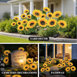 Solar Sunflower Lights Outdoor, 2 Pack Waterproof Artificial Flowers for Grave Decorations - Solar Powered Grave | Lumora