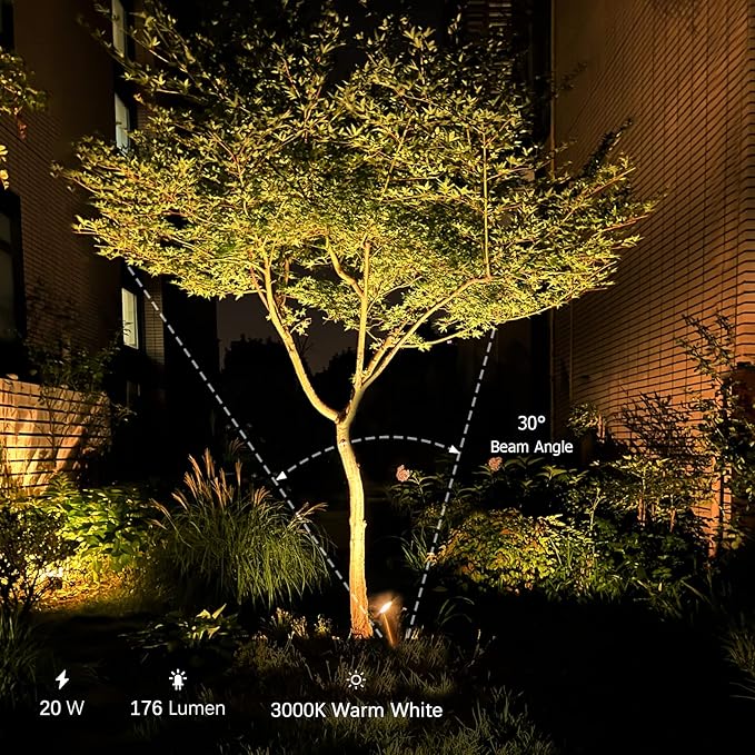 Malibu C Landscape Lighting Kit with 150W Low Voltage Outdoor Transformer & 12V Halogen 6PK 10W Bronze Pathway Lights & 4PK Metal 20W Flooding Lights/Spotlights Warm White & 75Feet #16 Wire for Patio