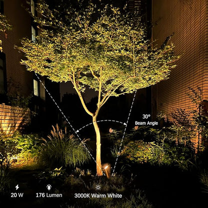 Malibu C Landscape Lighting Kit with 150W Low Voltage Outdoor Transformer & 12V Halogen 6PK 10W Bronze Pathway Lights & 4PK Metal 20W Flooding Lights/Spotlights Warm White & 75Feet #16 Wire for Patio