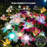 Garpar Solar Lily Lights with Swaying Butterflies, Upgraded Garden Solar Lights Outdoor Decorative, Waterproof | Lumora