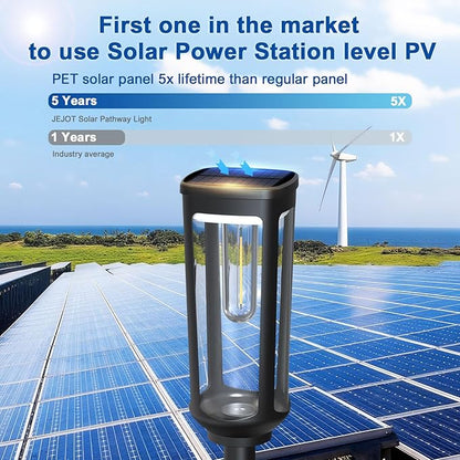 Solar Pathway Lights Outdoor,4 Pack Warm Garden Lights Solar Powered Waterproof IP65,Auto On/Off Outdoor Light for Lawn Patio Walkway Driveway Decor Landscape Lighting