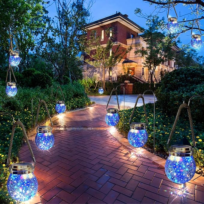 Hanging Outdoor Solar Lights,VGE 2 Pack 30LED Lanterns Decorative Outdoor Lights,Solar Powered Waterproof Landscape | Lumora