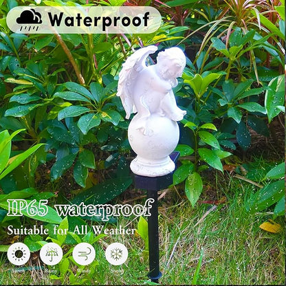 for Angel Lights Solar Stake for Garden, Decorative Stake Light Solar Angel Garden Decor, Waterproof Outdoor Figurine Lights, Angel Statues Light fit Cemetery, Grave, Lawn, Patio, Pathway