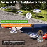 4Pack Aluminum Alloy Solar Driveway Lights, IP68 Solar Deck Light Marine Dock Lights Outdoor Waterproof | Lumora