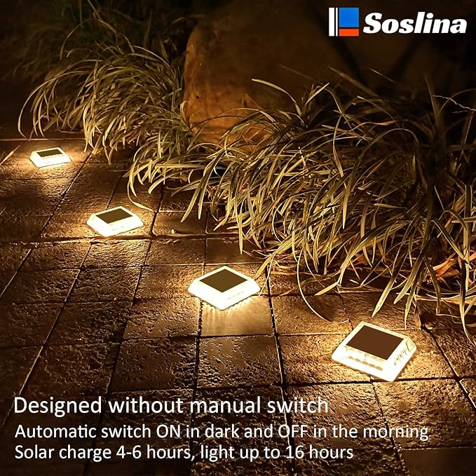 Solar Deck Lights Solar Powered, Solar Stair Lights Outdoor Waterproof, Solar Step Lights for Outdoor Garden Patio | Lumora