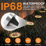 Siatom Stainless Steel Solar Ground Lights 8 Pack, IP68 Waterproof Solar In-Ground Light for Outdoor, Flat | Lumora