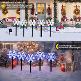 BRIGHTDECK Snowflake Solar Christmas Decorations Outdoor, 10 Pack LED Christmas Pathway Lights, Waterproof | Lumora